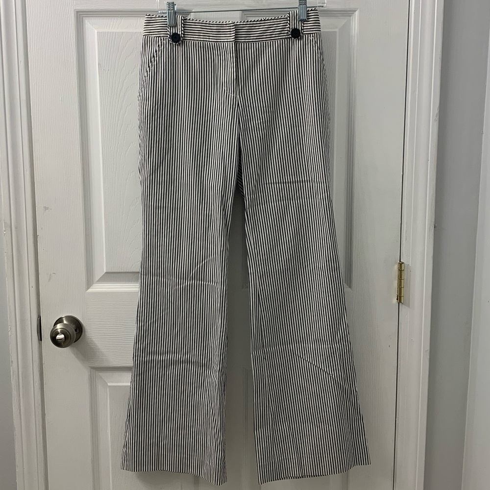 Tory Burch Linen blue pinstripe pants